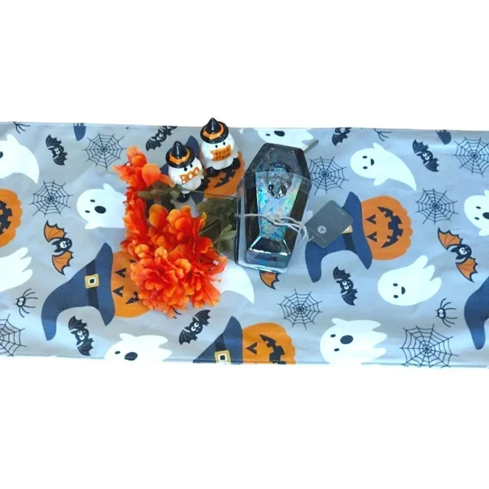 Halloween Town Grey Spooky Prints Soft Fabric 14